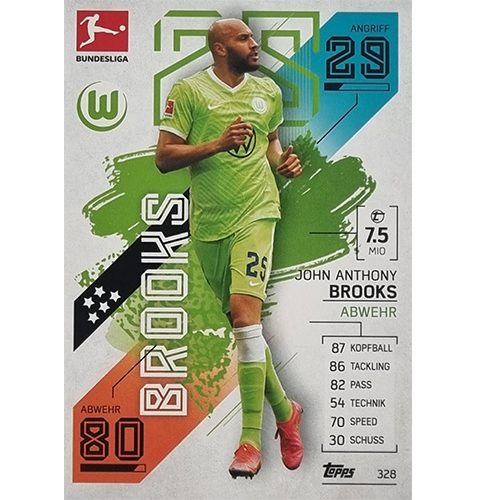 Topps Match Attax Bundesliga 2021/22 Nr 328 John Anthony Brooks