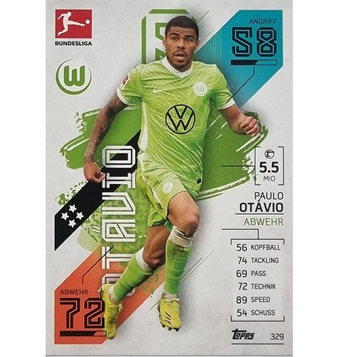 Topps Match Attax Bundesliga 2021/22 Nr 329 Paulo Otavio