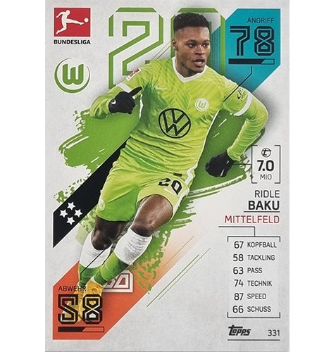 Topps Match Attax Bundesliga 2021/22 Nr 331 Ridle Baku