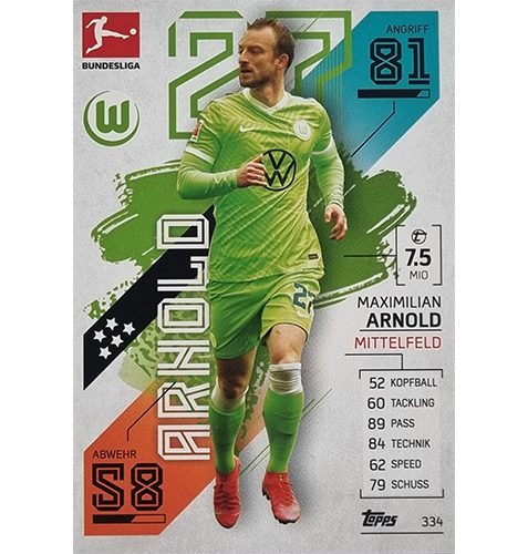 Topps Match Attax Bundesliga 2021/22 Nr 334 Maximilian Arnold