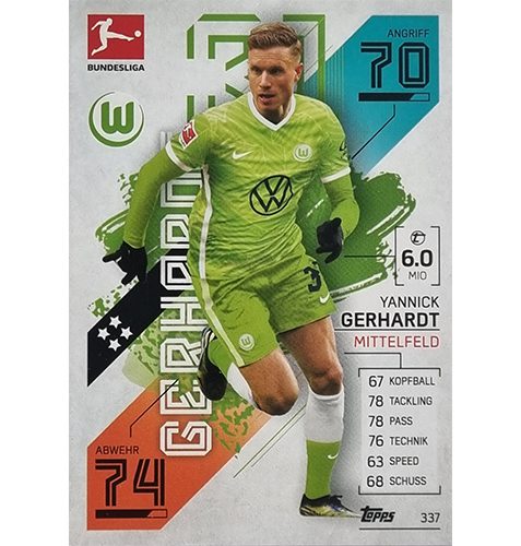 Topps Match Attax Bundesliga 2021/22 Nr 337 Yannick Gerhardt