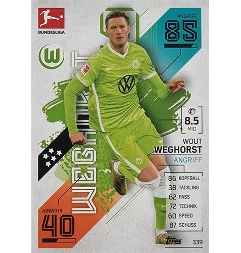 Topps Match Attax Bundesliga 2021/22 Nr 339 Wout Weghorst