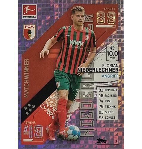 Topps Match Attax Bundesliga 2021/22 Nr 034 Florian Niederlechner