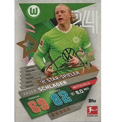 Topps Match Attax Bundesliga 2021/22 Nr 341 Xaver Schlager