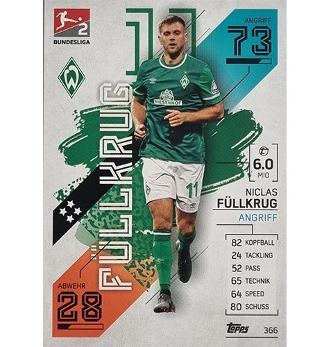 Topps Match Attax Bundesliga 2021/22 Nr 366 Niclas Füllkrug