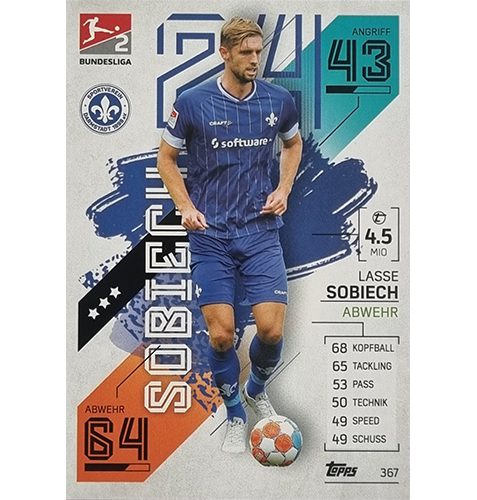 Topps Match Attax Bundesliga 2021/22 Nr 367 Lasse Sobiech