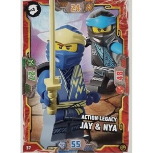 Lego Ninjago Serie 7 Trading Cards Geheimnisse der Tiefe - Nr 037 Action Legacy Jay & Nya