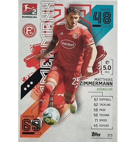 Topps Match Attax Bundesliga 2021/22 Nr 373 Matthias Zimmermann