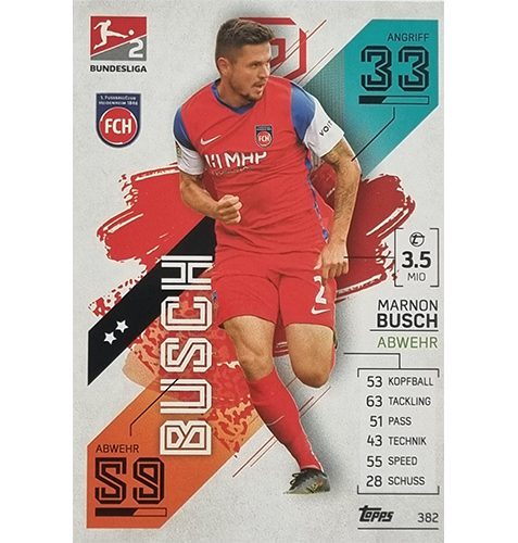 Topps Match Attax Bundesliga 2021/22 Nr 382 Marnon Busch