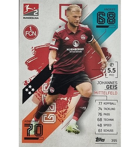 Topps Match Attax Bundesliga 2021/22 Nr 395 Johannes Geis