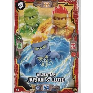 Lego Ninjago Serie 7 Trading Cards Geheimnisse der Tiefe - Nr 040 Wildes Team Jay