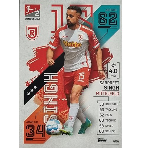 Topps Match Attax Bundesliga 2021/22 Nr 404 Sarpreet Singh