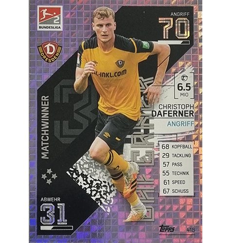 Topps Match Attax Bundesliga 2021/22 Nr 418 Christoph Daferner