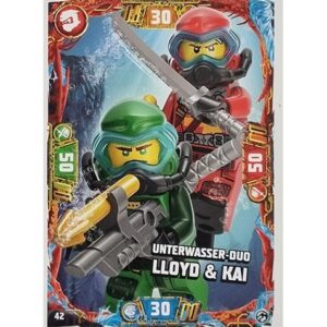 Lego Ninjago Serie 7 Trading Cards Geheimnisse der Tiefe - Nr 042 Unterwasser LLoyd & Kai