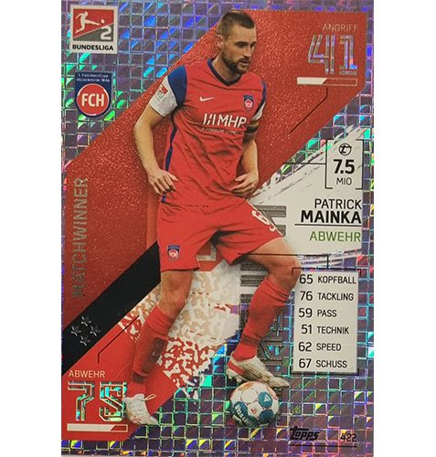 Topps Match Attax Bundesliga 2021/22 Nr 422 Patrick Mainka