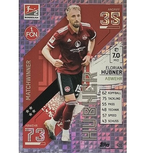 Topps Match Attax Bundesliga 2021/22 Nr 426 Florian Hübner