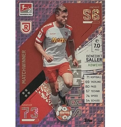 Topps Match Attax Bundesliga 2021/22 Nr 429 Benedikt Saller