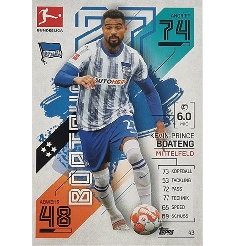 Topps Match Attax Bundesliga 2021/22 Nr 043 Kevin Prince Boateng