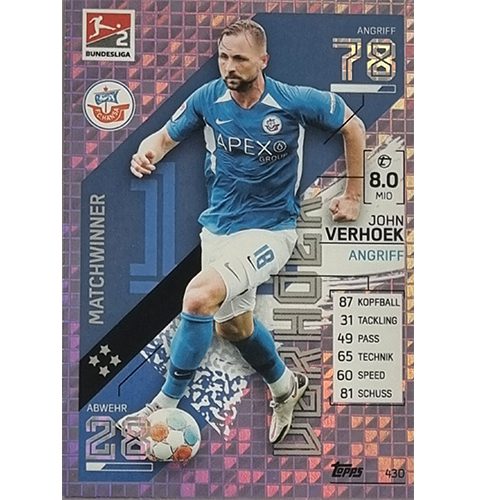 Topps Match Attax Bundesliga 2021/22 Nr 430 John Verhoek