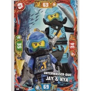 Lego Ninjago Serie 7 Trading Cards Geheimnisse der Tiefe - Nr 044 Unterwasser- Duo Jay & Nya