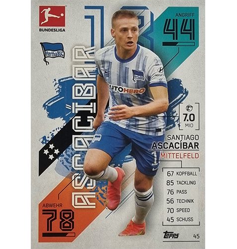 Topps Match Attax Bundesliga 2021/22 Nr 045 Santiago Ascacibar