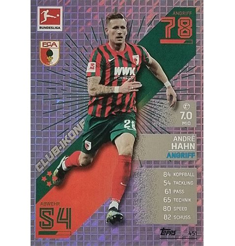 Topps Match Attax Extra 2021/22 Bundesliga - 451 Andre Hahn Club Ikone