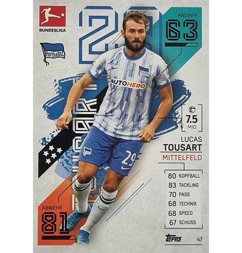 Topps Match Attax Bundesliga 2021/22 Nr 047 Lucas Tousart