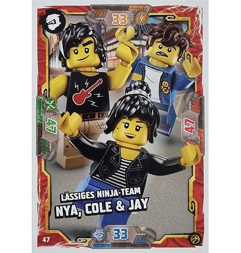 Lego Ninjago Serie 7 Trading Cards Geheimnisse der Tiefe - Nr 047 Lässiges Ninja - Team Nya