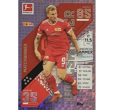 Topps Match Attax Extra 2021/22 Bundesliga - 471 Andreas Voglsammer Matchwinner