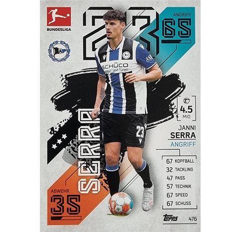 Topps Match Attax Extra 2021/22 Bundesliga Nr - 476 Janni Serra