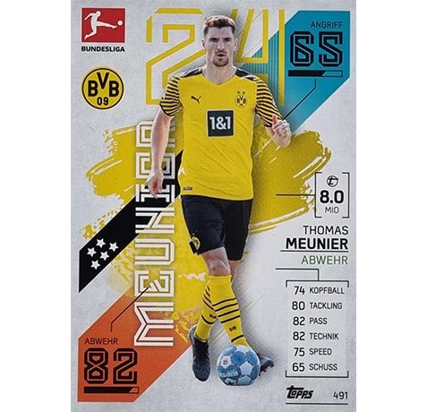 Topps Match Attax Extra 2021/22 Bundesliga Nr - 491 Thomas Meunier