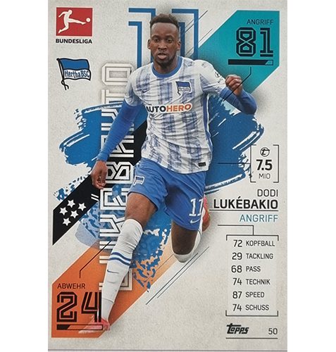 Topps Match Attax Bundesliga 2021/22 Nr 050 Dodi Lukebakio