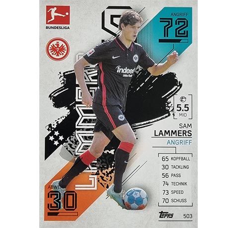 Topps Match Attax Extra 2021/22 Bundesliga Nr - 503 Sam Lammers