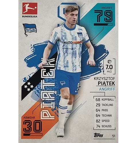 Topps Match Attax Bundesliga 2021/22 Nr 051 Krzysztof Piatek