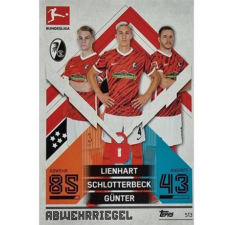 Topps Match Attax Extra 2021/22 Bundesliga Nr - 513 Lienhart Schlotterbeck Günter