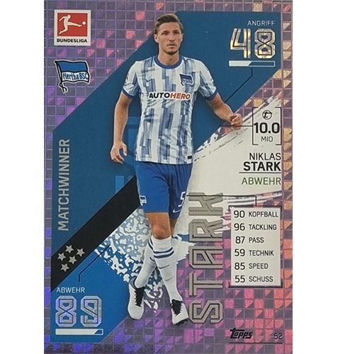 Topps Match Attax Bundesliga 2021/22 Nr 052 Niklas Stark