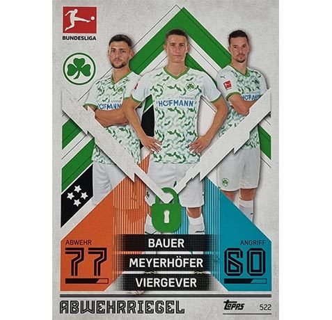 Topps Match Attax Extra 2021/22 Bundesliga Nr - 522 Bauer Meyerhöfer Viergever