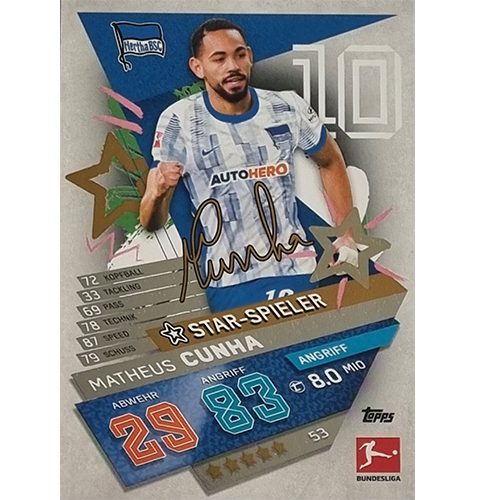 Topps Match Attax Bundesliga 2021/22 Nr 053 Matheus Cunha