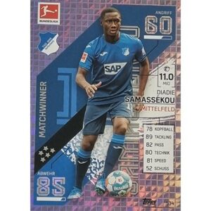 Topps Match Attax Extra 2021/22 Bundesliga Nr - 534 Diadie Samassekou Matchwinner