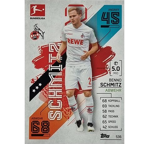 Topps Match Attax Extra 2021/22 Bundesliga Nr - 536 Benno Schmitz