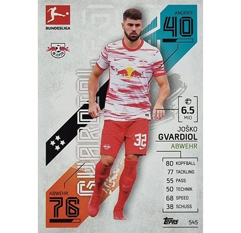 Topps Match Attax Extra 2021/22 Bundesliga Nr - 545 Josko Gvardiol