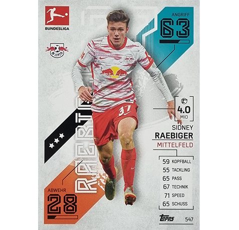 Topps Match Attax Extra 2021/22 Bundesliga Nr - 547 Sidney Raebiger