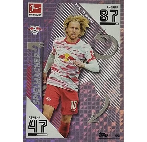 Topps Match Attax Extra 2021/22 Bundesliga Nr - 551 Emil Forsberg Spielmacher