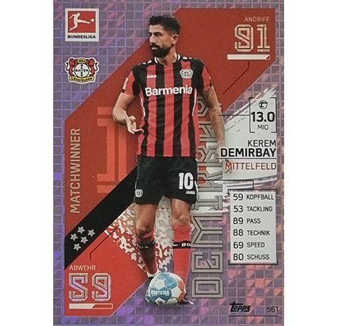 Topps Match Attax Extra 2021/22 Bundesliga Nr - 561 Kerem Demirbay Matchwinner