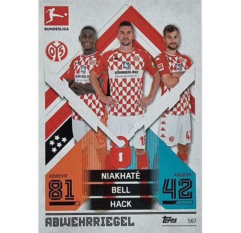 Topps Match Attax Extra 2021/22 Bundesliga Nr - 567 Niakhate Bell Hack