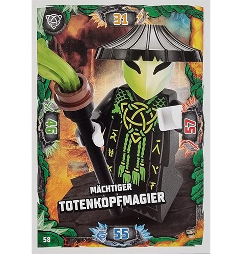 Lego Ninjago Serie 6 NEXT LEVEL Trading Cards Nr 058 Mächtiger Totenkopfmagier