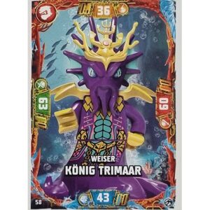 Lego Ninjago Serie 7 Trading Cards Geheimnisse der Tiefe - Nr 058 Weiser König Trimaar