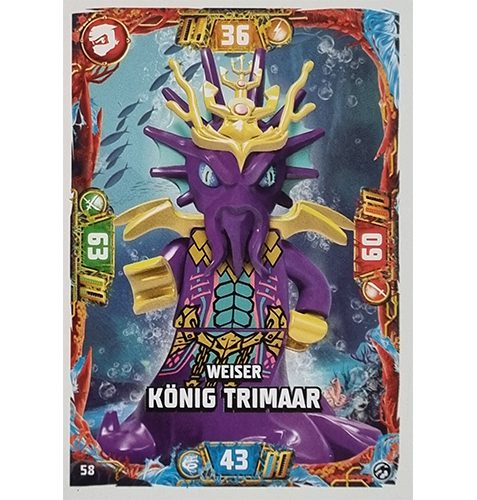 Lego Ninjago Serie 7 Trading Cards Geheimnisse der Tiefe - Nr 058 Weiser König Trimaar