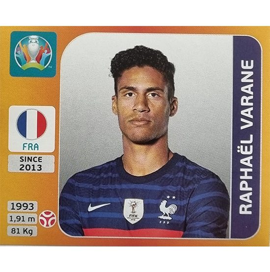 Panini EURO 2020 Sticker Nr 580 Raphael Varane