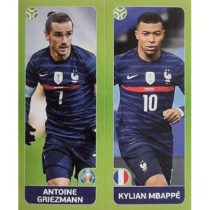 Panini EURO 2020 Sticker Nr 597 Griezmann Mbappe